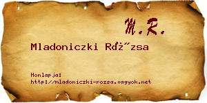 Mladoniczki Rózsa névjegykártya