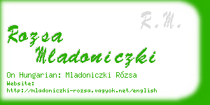 rozsa mladoniczki business card